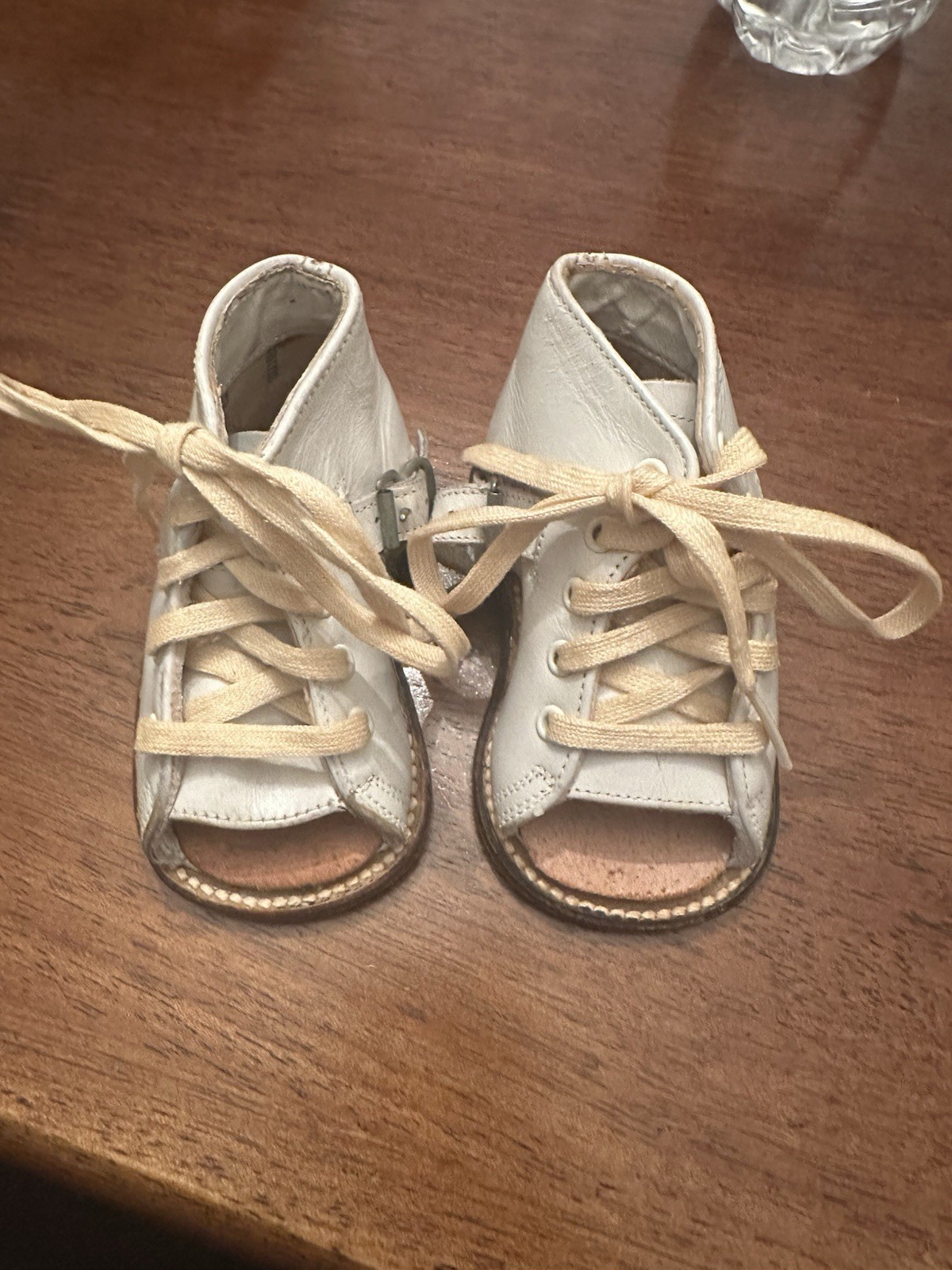 Vintage  boys orthopedic Leather Buckle Baby Shoes
