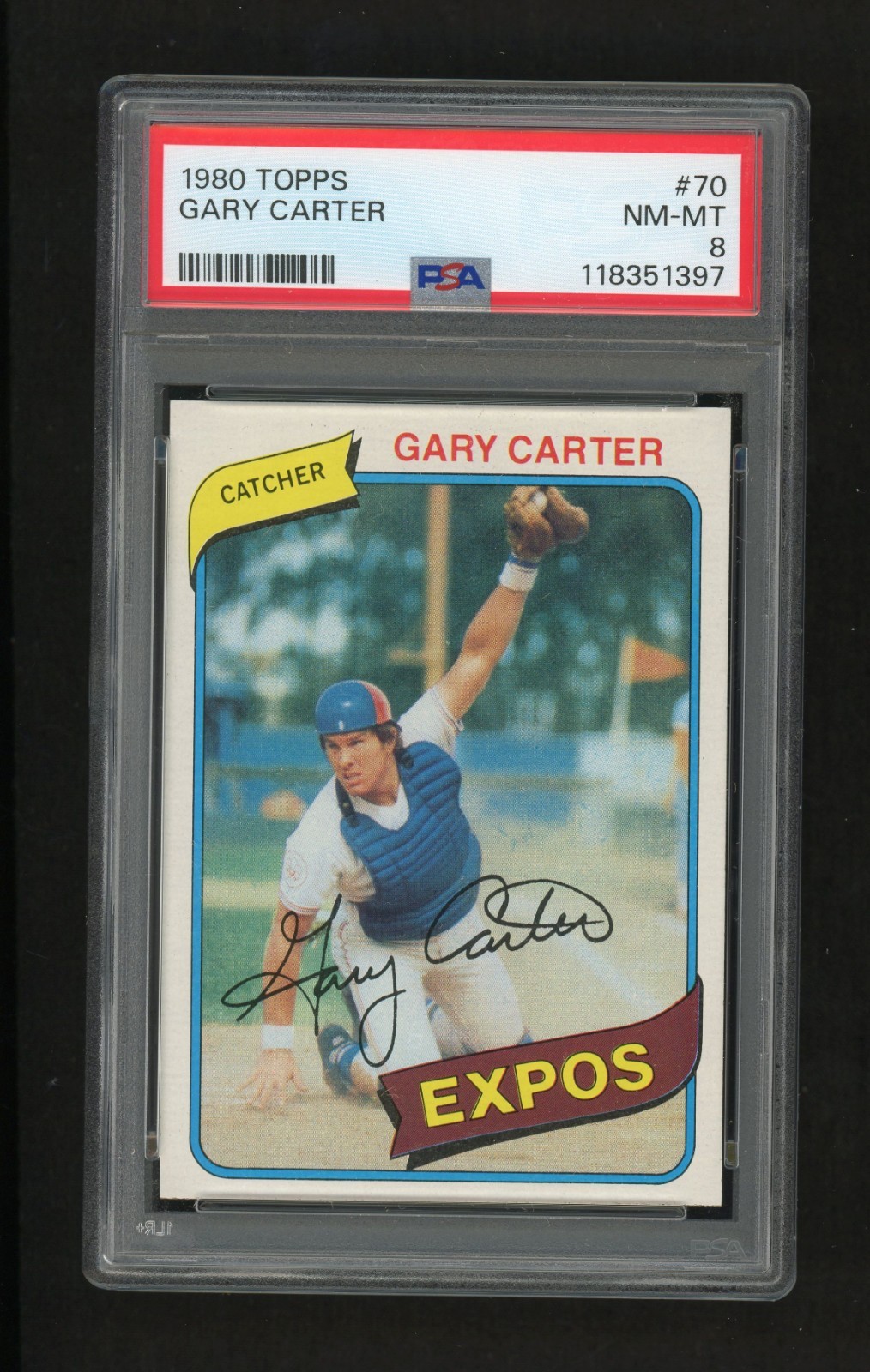 1980 Topps GARY CARTER #70 Graded Card PSA 8 NM-MT HOF Expos