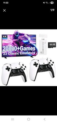 Retro konsole 20000+ Spiele 4K TV Video Game Stick mit 2 Wireless Controller DE