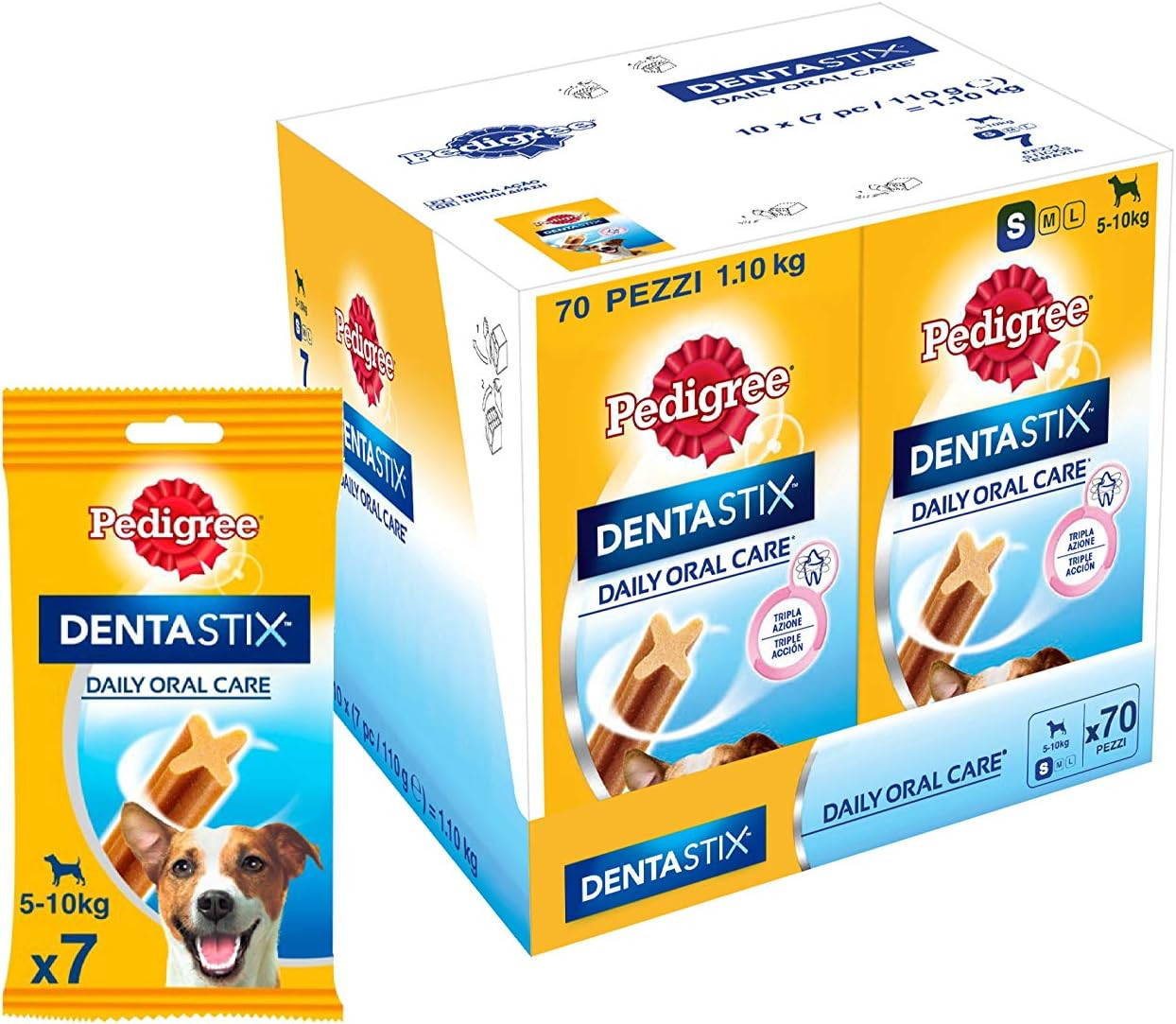 Dentastix Snack per La Igiene Orale (Cane Piccolo 5-10 Kg) 110 G 7 Pezzi - 10 Co