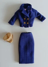 Integrity Toys Standout Fall Della Roux Blue 2Pc Textured Skirt Suit