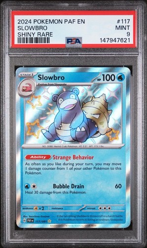 Pokemon-EN 2024 Paldean Fates Slowbro 117/091 Shiny Rare PSA 9 MINT