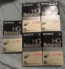 Sony HG Betamax L-750 Video Cassette Blank Factory Sealed Lot 5 Beta Tapes NEW