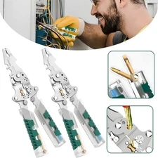 2X Foldable Wire Stripping Pliers Voltage Testing Cable Cutting Crimping Pliers