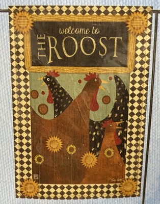 Welcome To The Roost NEW Decorative Garden Flag 12.5 x18  Breeze Art Premium New