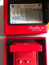 GOLDSMITHS Canadian Ice Diamond solitaire 0.33ct diamond earrings 9ct white gold