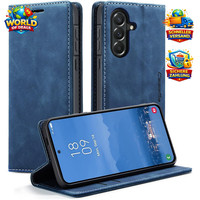 HandyhüLle Leder Klappbar Flip Case Mit Kartenfach FüR Galaxy A57 5G Blau