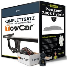 Für PEUGEOT 3008 Hybrid II Typ MC , MR Anhängerkupplung starr +eSatz 7pol 16-