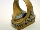 Vintage Brass Glass Intaglio Cameo Signet Ring Size 7.25 — photo 10