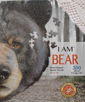 JIGSAW PUZZLE HEAD-SHAPED ''I AM BEAR'' MAD CAP PUZZLES 300 ''MINT'' FREE SHIPPING