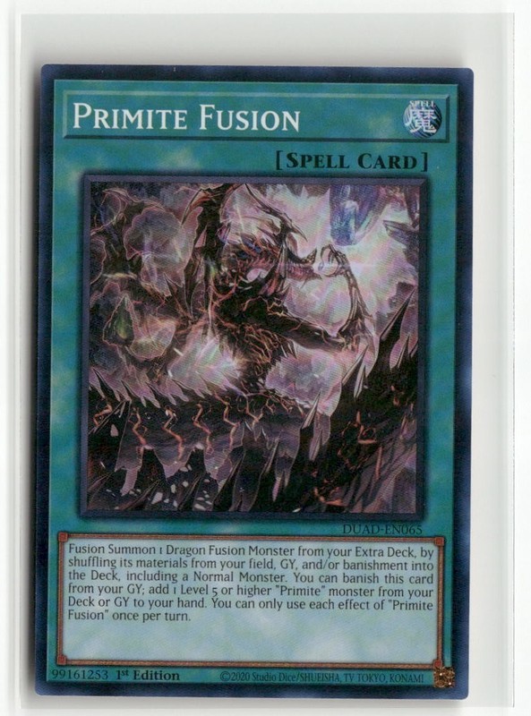 Primite Fusion DUAD-EN065 Super Rare 1st Edition YuGiOh Card