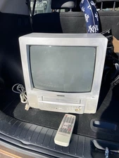 Toshiba MV13K1W 13 CRT TV VCR Combo VHS W/ Remote Tested Working Retro Gaming