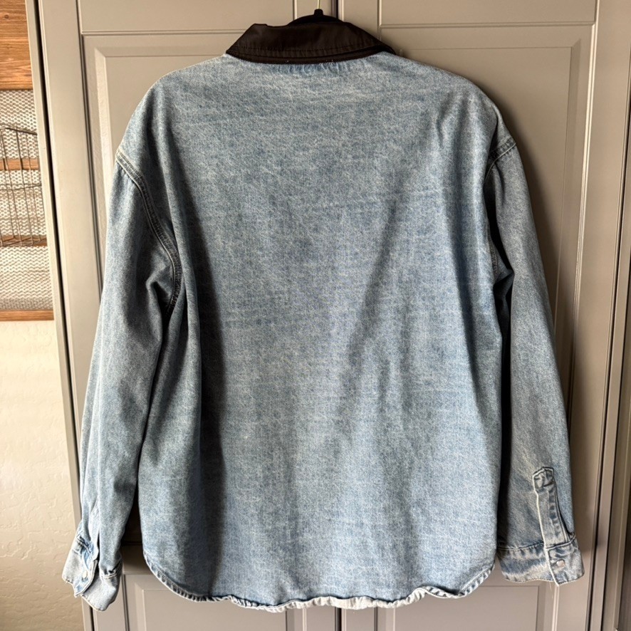 Pixie Market Denim Button Down Long Sleeve Distre… - image 6