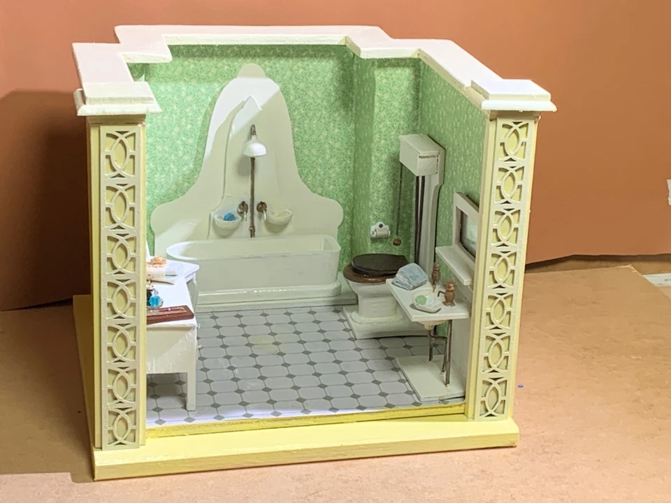 Puppenstube Badezimmer Inhalt Wanne WC Waschtisch Kommode von Moritz Gottschalk - Bild 3 von 4