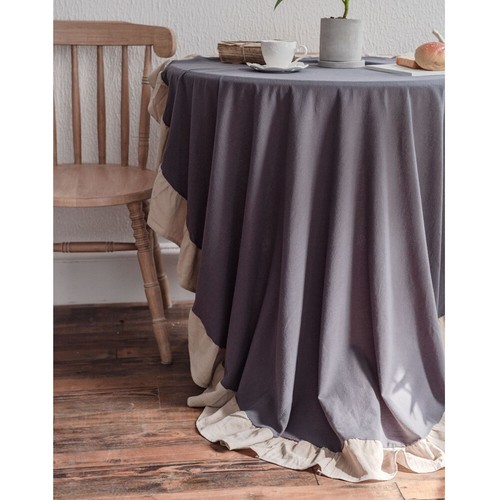 Round Ruffles Tablecloth Kitchen Dining Room Dinner Table Cloth Cover Home Decor - Picture 32 of 37