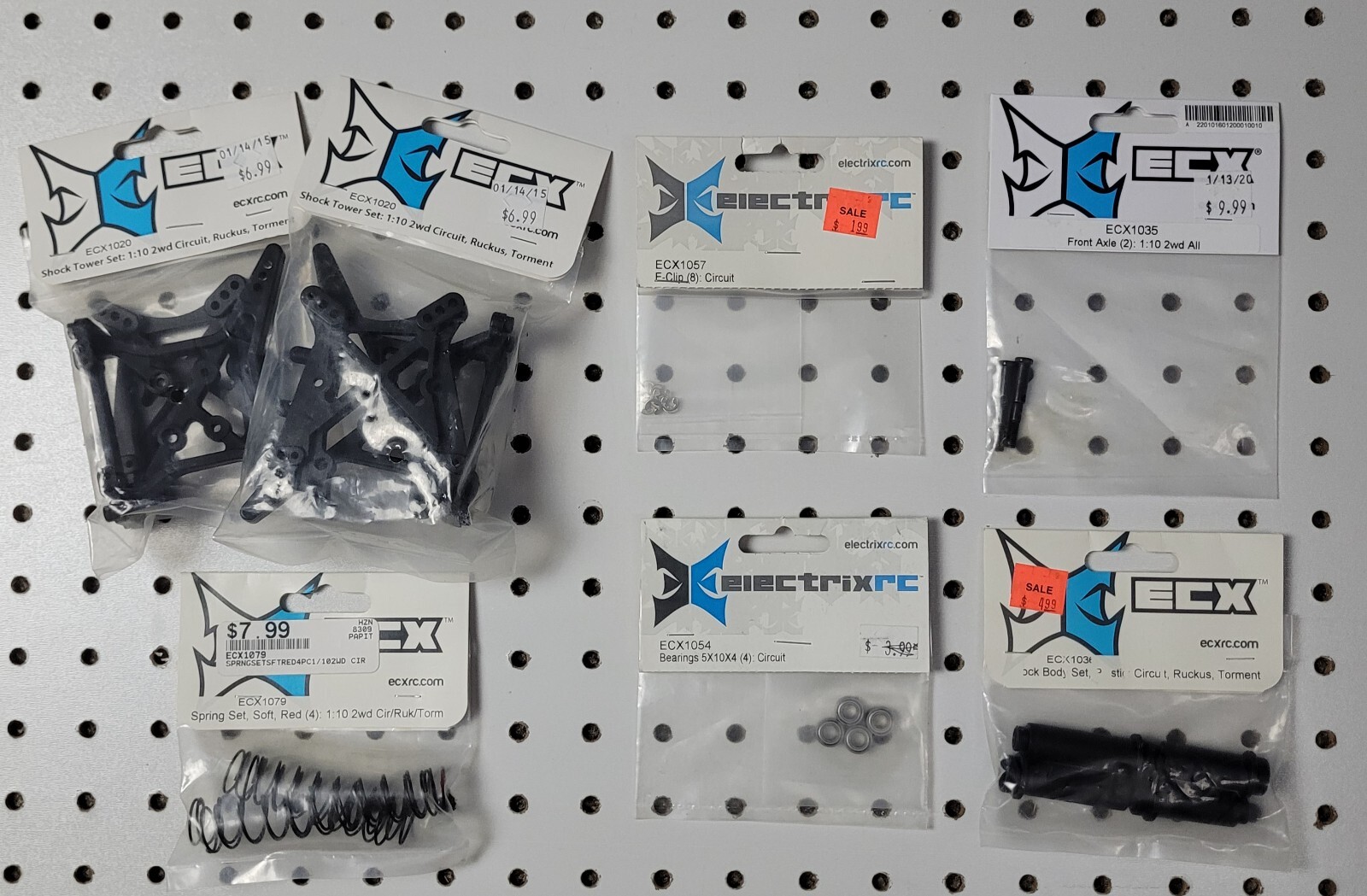 ECX ~ 7 Item Parts Lot ~ 2WD Circuit, Ruckus, Torment 1/10 NIP NOS RC