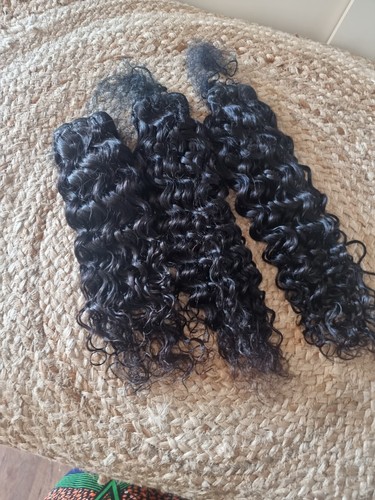 12A UNPROCESSED CAMBODIAN VIRGIN HUMAN HAIR 18+20+22 3BUNDLE WATER WAVE 300g 1b# - Picture 3 of 4