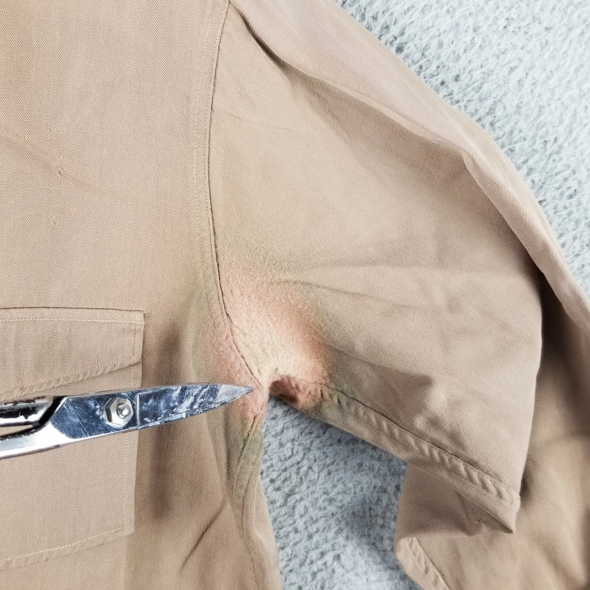 Vintage 1930s 1940s Pendleton Wool Gab Gabardine Slant Pocket Shirt M/L Flaws