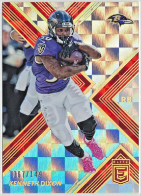 2017 Panini Donruss Elite - Kenneth Dixon - Baltimore Ravens - RED /149 - #9