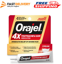 Orajel 4X for Toothache Gum Pain: Severe Cream Tube 0.33oz- From Oral Pain ...