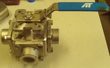 A-T CONTROLS Multi Port Ball Valve 33-1T 1" CF8M 1000psi 316 S.S. NEW!