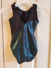 GK Elite Teal Rhinestone Gymnastics/Cheer Leotard CM  Child Medium — photo 2