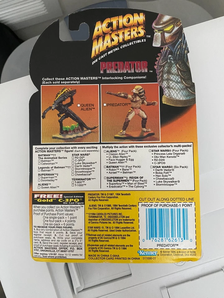 Action Masters 1994 Predator Die-Cast Metal Collectibles Predator Foto 2 de 3