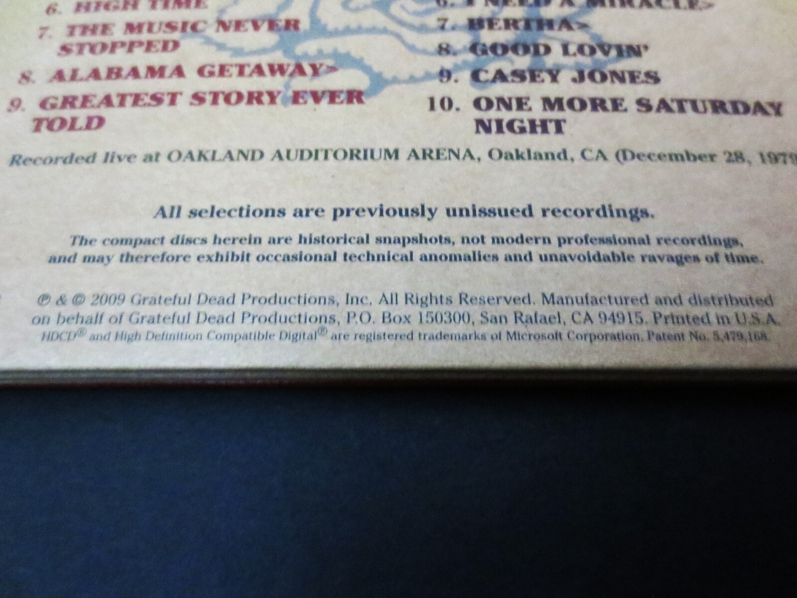 Grateful Dead Road Trips Vol. 3 No. 1 Oakland 12-28-79 California CA 1979 2 CD