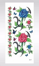 butterflies roses flower temporary tattoo ankle ribs back