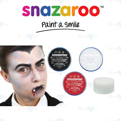 Snazaroo Face Paint & Body Paint Vampir Halloween schwarz weiß rot Farbschwamm