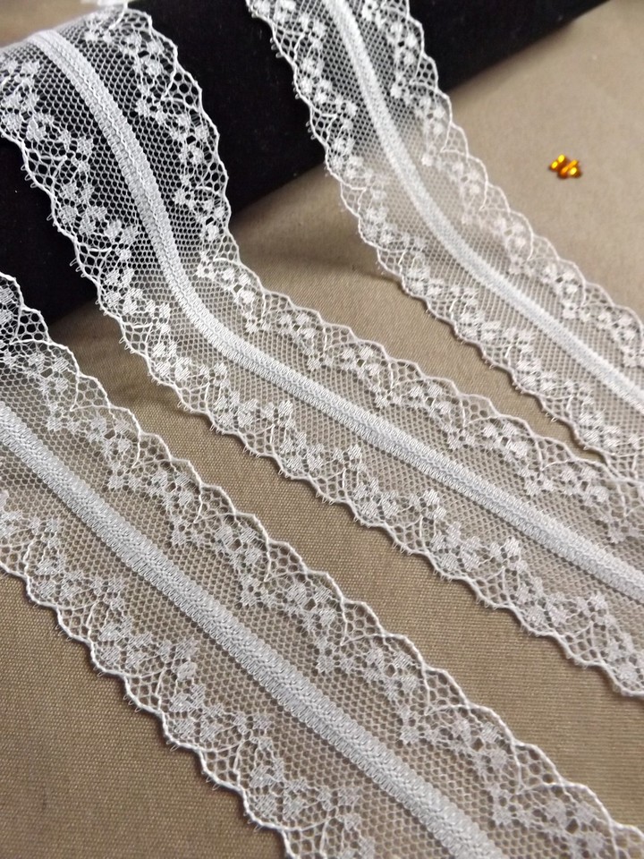 VINTAGE antique off White/Ivory LACE RIBBON WEDDING TRIM Bridal Shabby ...