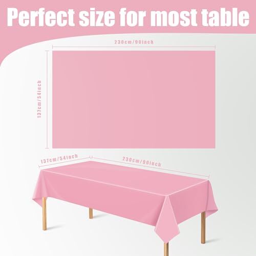 Paquete de 4 manteles de plástico desechables, - manteles rosas para mantel rosa - Imagen 2 de 7
