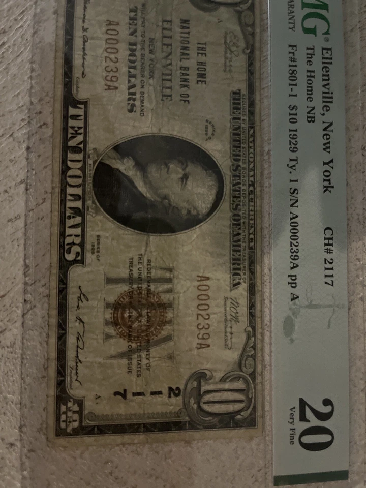 1929 Ellenville NY New York Home National Bank Note PMG 20 - Image 3 of 4