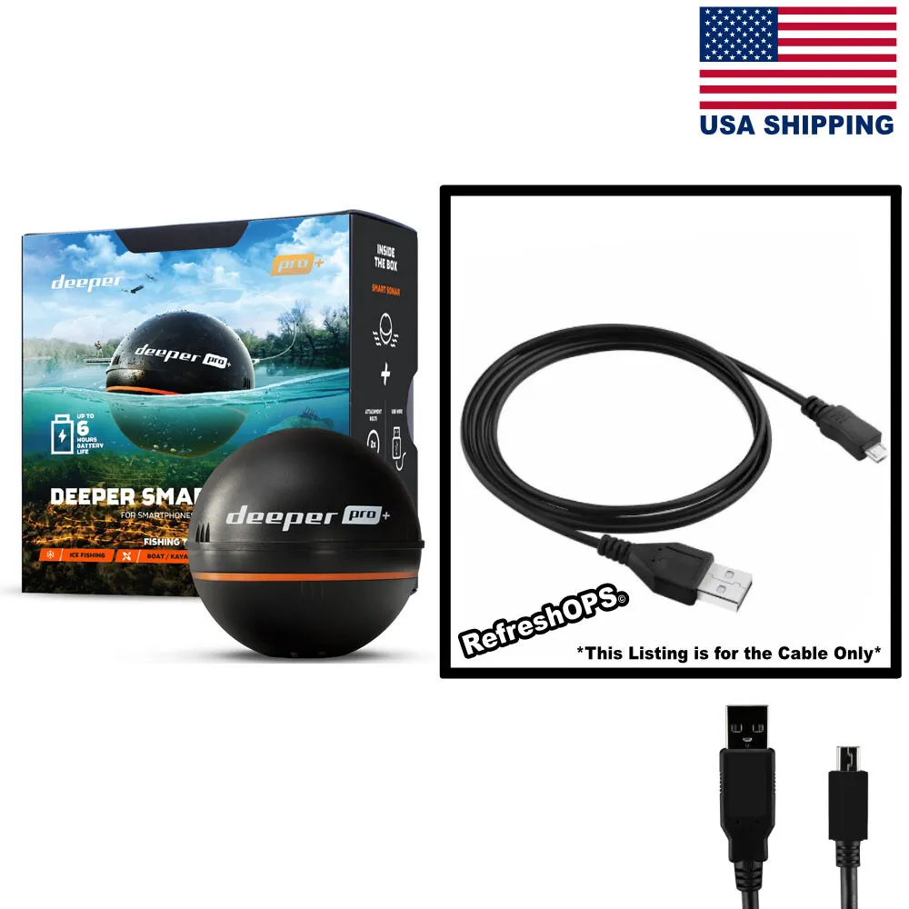 Deeper PRO Smart Portable Sonar Pro Plus USB Cable Transfer Cord Replacement