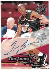 Tim James 1999 PRESS PASS BASKETBALL AUTHENTICS ROOKIE AUTOGRAPH CARD RC AUTO. rookie card picture