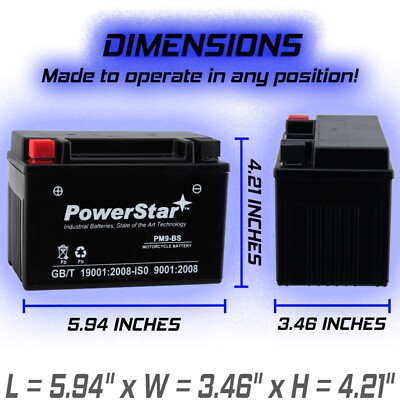 yu9 様 PowerStar YTX9-BS Motorcycle Battery Compatible with