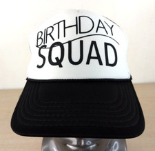 BIRTHDAY SQUAD ADJUSTABLE SNAPBACK TRUCKER/MESH HAT/CAP, BLACK, PARTY/CELEBRATE