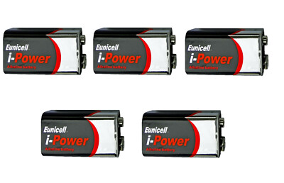 5 x 6LR61 9V Block Alkaline Batterie MN1604 Feuermelder Rauchmelder Brand Euni