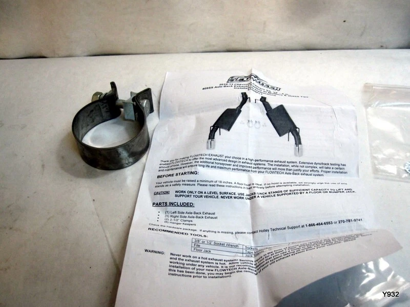 Flowtech 51604FLT Axle-Back Exhaust System CLAMPS ONLY NO EXHAUST - Image 3 of 4