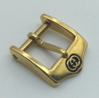 8MM GUCCI WATCH LEATHER STRAP BUCKLE CLASP SWISS MADE GOLD PLATED NOS
