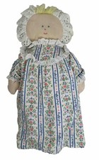 Vintage Eden Lanz Of Salzburg Doll Nightgown Blue Stripe Hearts Lace Plush 90  