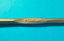Rare Vintage Oxmoor House 14K Gold Plated Crochet Hook - 5.5 Inches Long