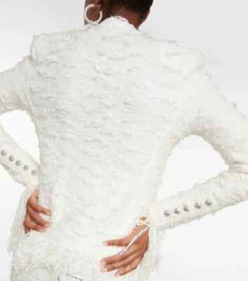 Balmain Fringed Tweed Jacket Size 34 (US 2) New With Tags White | eBay