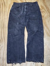 Vintage Levis 505 Regular Fit Straight Leg Black Denim Jeans USA Made 34x32 @j4