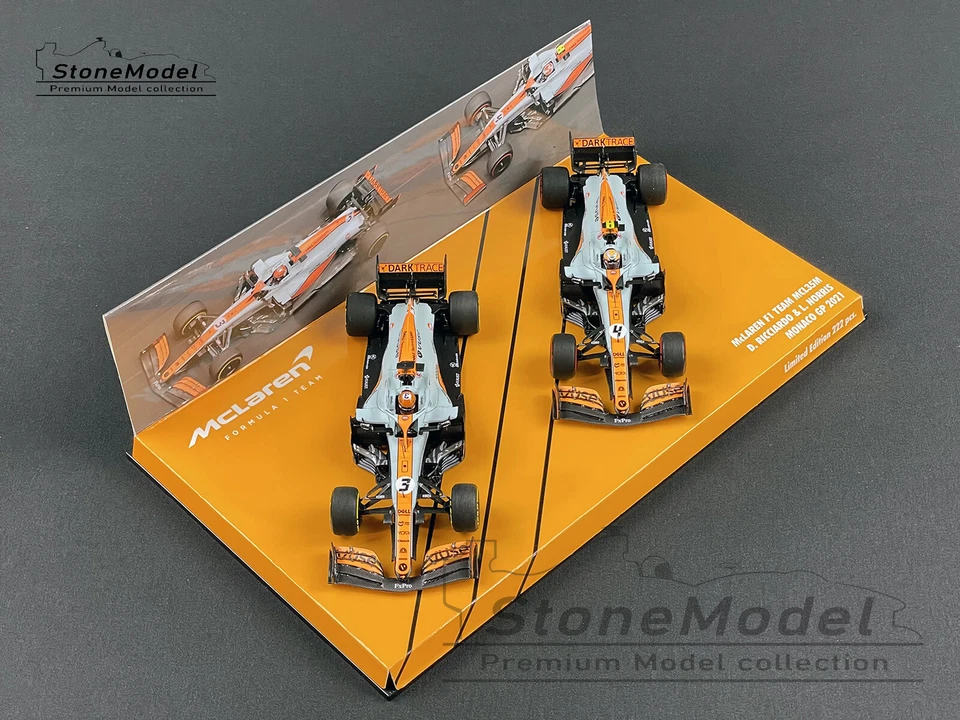 Mclaren F1 MCL35M Norris & Ricciardo Set Monaco 2021 1:43 MINICHAMPS with Decal - Image 2 of 4