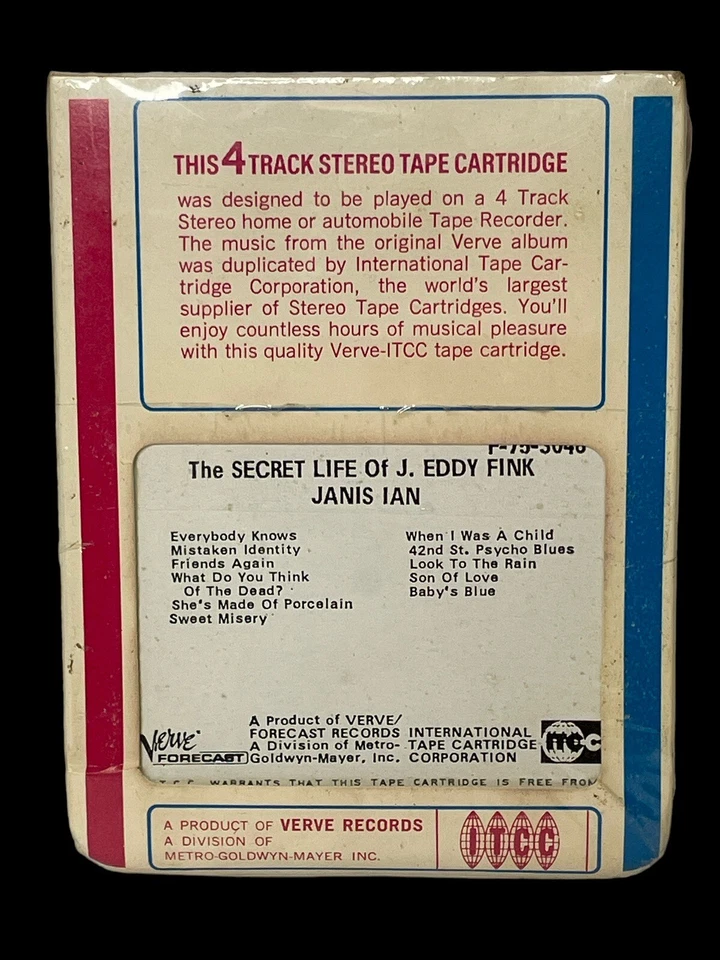 Janis Ian The Secret Life Of J. Eddy Fink 4 Track Cartridge VERVE 75-3048 NOS - Image 4 of 4