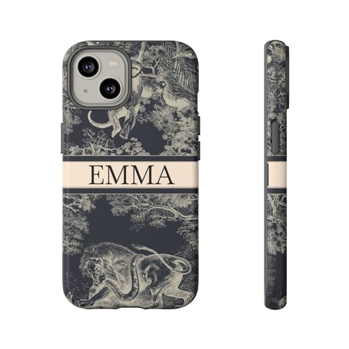 Custom Name Tough Phone Case with Lion & Monkey Design, Personalized Phone Cover - 第 61/263 張圖片