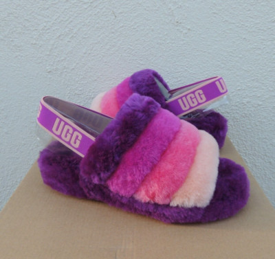 UGG BERRYLICIOUS MULTI FLUFF YEAH SLIDE SHEEPSKIN SLIPPERS, US 7/ EUR 38 ~NEW