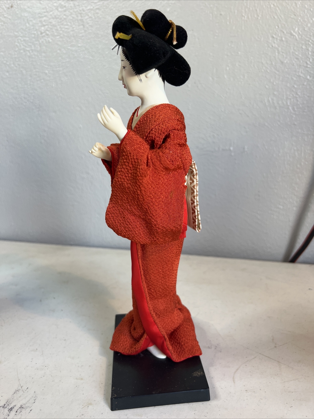 Pair Of Vintage Geisha Lady Figure Japanese Oriental Kimono Doll 12