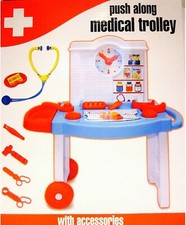 Push Along Medical Trolley with accessories
